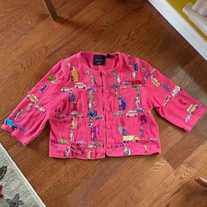 Michael Simon Car Hot Pink Cardigan